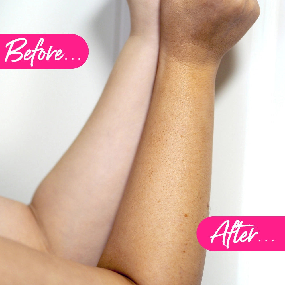 Skinny Tan 1 Day Instant Tanner Before & After Results Image